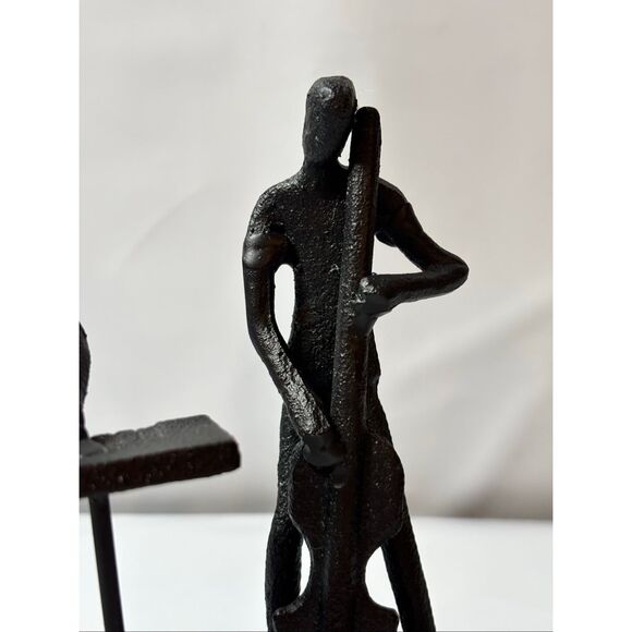 Metal Art Brutalist Sculpture of Jazz Band Musicians Saxophone Keyboard Double B - Picture 6 of 13
